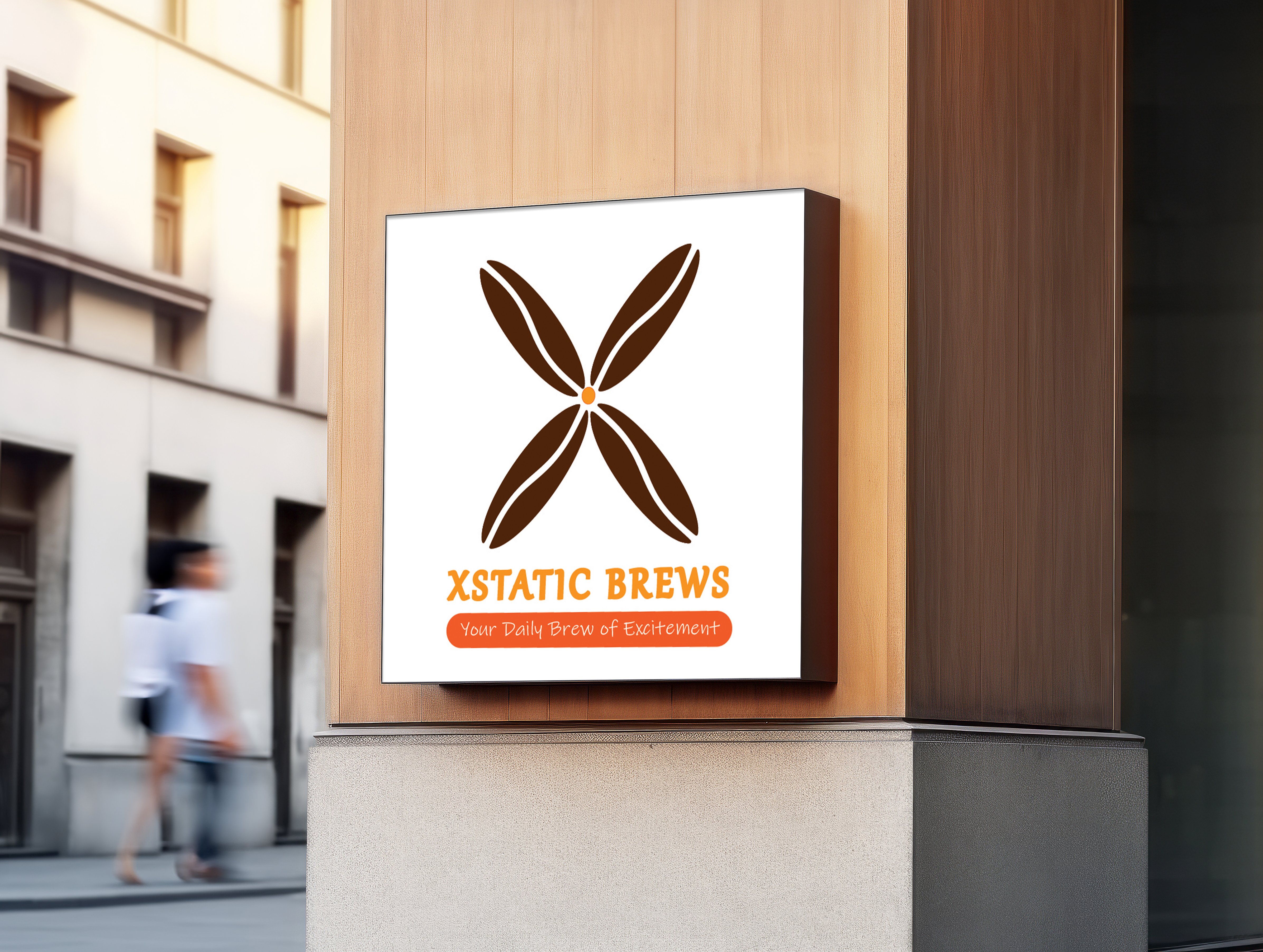 Xstatic Brew shop sign, come enjoy the premium coffee experience.